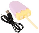 Сиреневый мини-вибратор в форме пломбира Vibrating Popsicle 531668