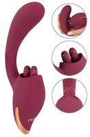 Малиновый вибратор с подвижными язычками 2 Function Vibrator - 20,6 см. 531671
