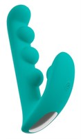 Зеленый вибратор SYLORA Unique Beads Vibrator - 17 см. 531682