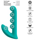 Зеленый вибратор SYLORA Unique Beads Vibrator - 17 см. 531682