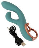 Бирюзовый вибратор-кролик The Magician Rabbit Vibrator - 22,5 см. 531683