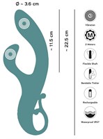 Бирюзовый вибратор-кролик The Magician Rabbit Vibrator - 22,5 см. 531683