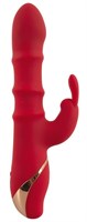 Красный вибратор-кролик с 3 подвижными кольцами Rabbit Vibrator with 3 Moving Rings - 23,7 см. 531686
