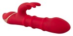 Красный вибратор-кролик с 3 подвижными кольцами Rabbit Vibrator with 3 Moving Rings - 23,7 см. 531686