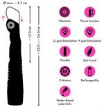 Черный вибратор с поступательными движениями G and P-Spot Thrusting Vibrator - 23 см. 531688