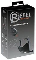 Черная вибронасадка для эрекции и стимуляции мошонки Cock ring with RC ball massager 531690