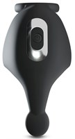 Черная вибронасадка для эрекции и стимуляции мошонки Cock ring with RC ball massager 531690