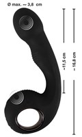 Черный силиконовый вибратор G & P-Spot Vibrator - 16,8 см. 531717