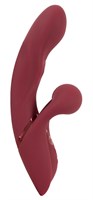 Малиновый вибратор-кролик с функцией постукивания 2 Function Rabbit Vibrator - 22,3 см. 531720