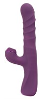 Фиолетовый вибратор-кролик с функцией постукивания и фрикциями 3 Function Rabbit Vibrator - 23,7 см. 531721