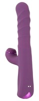 Фиолетовый вибратор-кролик с функцией постукивания и фрикциями 3 Function Rabbit Vibrator - 23,7 см. 531721