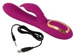 Фиолетовый вибратор 3 Function Vibrator с вращением бусин - 23 см. 531723