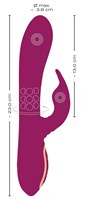 Фиолетовый вибратор 3 Function Vibrator с вращением бусин - 23 см. 531723