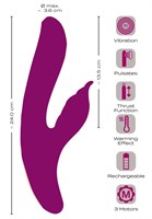 Лиловый вибратор-кролик 4 Function Vibrator - 24 см. 531724