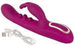 Лиловый вибратор-кролик 2 Function Vibrator Squirting - 22,5 см. 531733