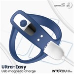 Синее интерактивное эрекционное виброкольцо Rank 531751