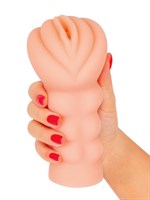 Телесный мастурбатор-вагина с эрекционными кольцами в комплекте 531821