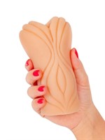 Телесный мастурбатор-вагина с рельефом на поверхности 531824