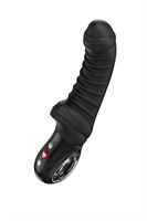 Черный вибратор Tiger с ребрышками - 22,5 см. 531835