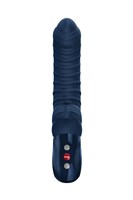 Синий вибратор Tiger с ребрышками - 22,5 см. 531836