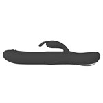 Черный вибратор-кролик Byron с движущимися шариками - 25 см. 531911