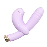 Сиреневый вибратор с возвратно-поступательными движениями и нагревом Minaka 531916