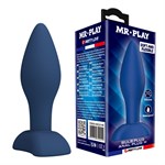 Синяя анальная пробка Bulb Plug - 10,5 см. 531968