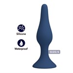 Синяя анальная пробка Slim Anal Plug S - 10,3 см. 531972