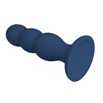 Синяя анальная пробка со смещенным центром тяжести - 16,5 см. 531973