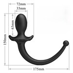 Черная анальная вибропробка с хвостом Anthony 531979