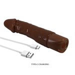 Коричневый реалистичный вибратор Jermaine - 19,5 см. 531993