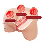 Телесный мастурбатор Julia с 2 любовными тоннелями 532010