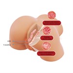 Телесный мастурбатор Olivia с 2 любовными отверстиями 532012