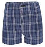 Синие хлопковые трусы-боксеры в клеточку 532092
