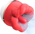 Красный клиторальный стимулятор в форме ротика 532188