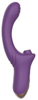 Фиолетовый вагинально-клиторальный вибратор 532196