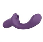 Фиолетовый вагинально-клиторальный вибратор 532196