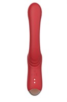 Красный вагинально-клиторальный вибратор 532197