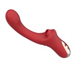 Красный вагинально-клиторальный вибратор 532197