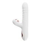 Белый вибратор-кролик с вращающимися шариками и вакуумной стимуляцией 532201