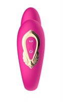 Розовый U-образный вибратор с вращающейся вагинальной частью 532204