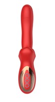 Красный вибратор с постукивающим эффектом - 22 см. 532205