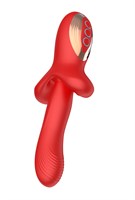 Красный вибратор с постукивающим эффектом - 22 см. 532205