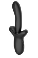 Черный вибратор с постукивающим эффектом - 22 см. 532206