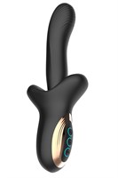 Черный вибратор с постукивающим эффектом - 22 см. 532206