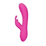 Розовый силиконовый вибратор-кролик 532208