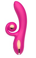 Розовый вибратор-кролик с функцией вращения ствола 532209