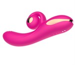 Розовый вибратор-кролик с функцией вращения ствола 532209
