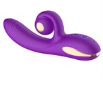 Фиолетовый вибратор-кролик с функцией вращения ствола 532210