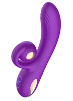 Фиолетовый вибратор-кролик с функцией вращения ствола 532210